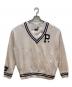 POLO RALPH LAUREN（ポロ・ラルフローレン）の古着「PワッペンVネックスウエット」｜ホワイト×ネイビー