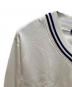 中古・古着 POLO RALPH LAUREN (ポロ・ラルフローレン) PワッペンVネックスウエット ホワイト×ネイビー サイズ:L：6000円