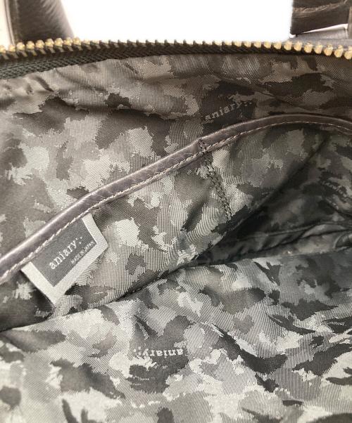 aniary（アニアリ）aniary (アニアリ) 裏地カモフラ Bレザーブリーフケース ネイビーの古着・服飾アイテム