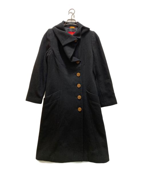 Vivienne Westwood RED LABEL（ヴィヴィアンウエストウッドレッドレーベル）Vivienne Westwood RED LABEL (ヴィヴィアンウエストウッドレッドレーベル) ウール・アンゴラ ウールコート ブラック サイズ:2の古着・服飾アイテム