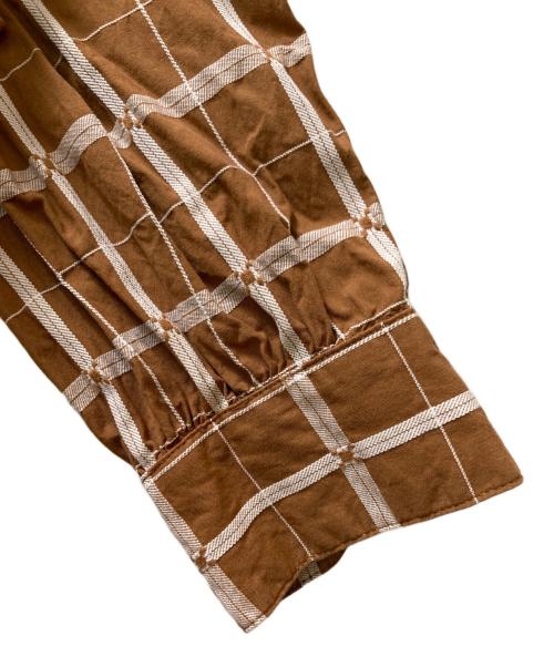 ICHI Antiquites（イチアンティークス）ICHI Antiquites (イチアンティークス) チェックシャツワンピース ブラウン サイズ:Freeの古着・服飾アイテム