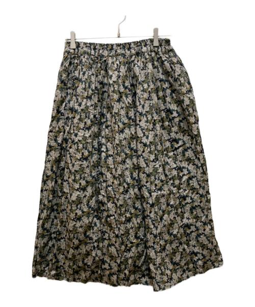 ichi（イチ）ichi (イチ) 花柄スカート ベージュ×グリーン サイズ:Lの古着・服飾アイテム