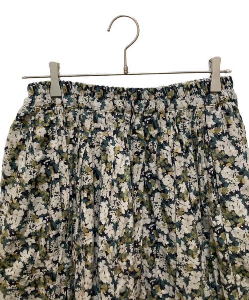ichi（イチ）ichi (イチ) 花柄スカート ベージュ×グリーン サイズ:Lの古着・服飾アイテム