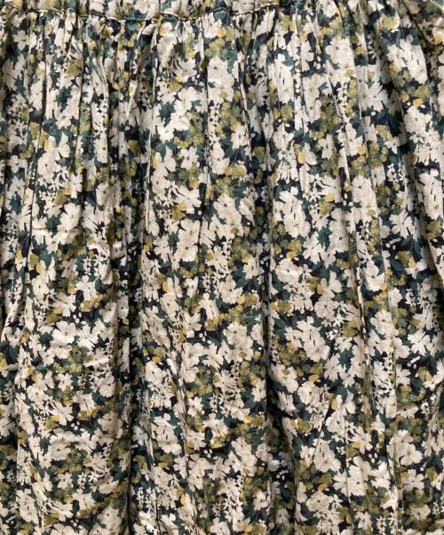 ichi（イチ）ichi (イチ) 花柄スカート ベージュ×グリーン サイズ:Lの古着・服飾アイテム