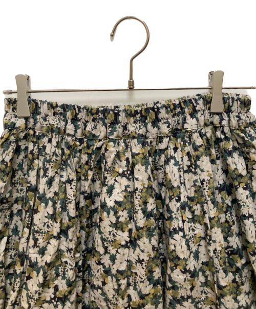 ichi（イチ）ichi (イチ) 花柄スカート ベージュ×グリーン サイズ:Lの古着・服飾アイテム