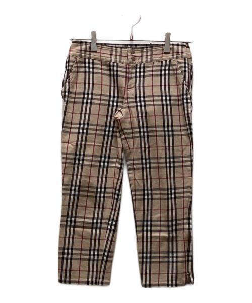 BURBERRY BLUE LABEL（バーバリー ブルー レーベル）BURBERRY BLUE LABEL (バーバリー ブルー レーベル) ノバチェッククロップドパンツ ベージュ サイズ:34の古着・服飾アイテム