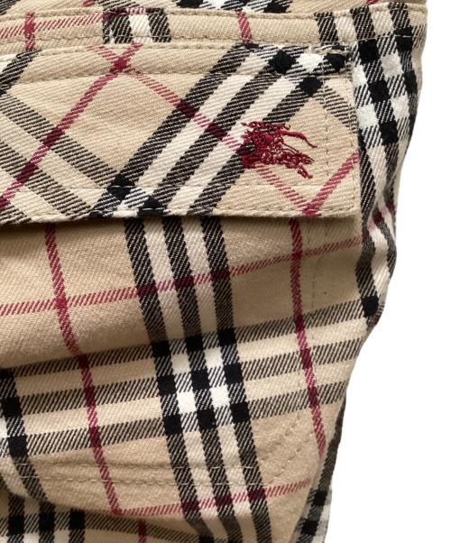 BURBERRY BLUE LABEL（バーバリー ブルー レーベル）BURBERRY BLUE LABEL (バーバリー ブルー レーベル) ノバチェッククロップドパンツ ベージュ サイズ:34の古着・服飾アイテム