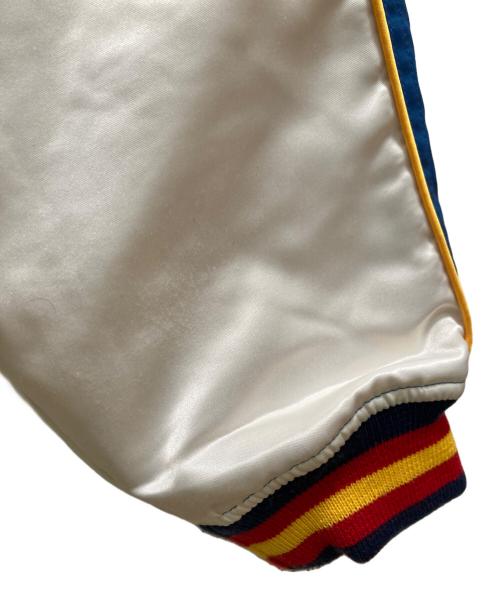 爆裂爛漫娘（バクレツランマンムスメ）爆裂爛漫娘 (バクレツランマンムスメ) ベトジャン風 キルティング リバーシブル スカジャン ピンク×ブルー サイズ:４２の古着・服飾アイテム