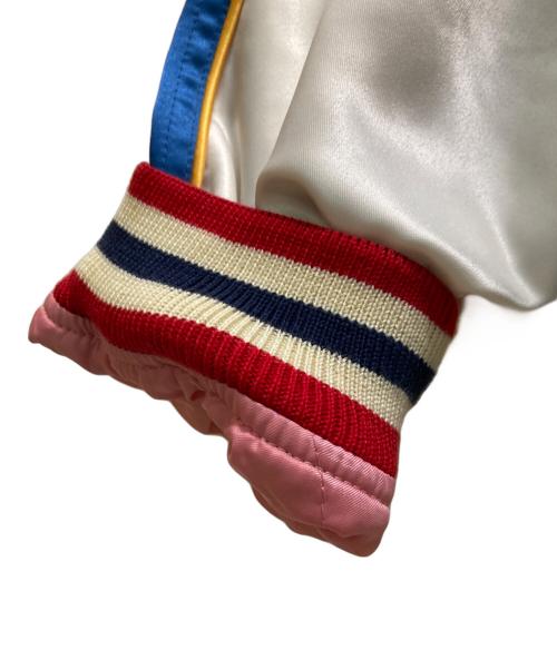 爆裂爛漫娘（バクレツランマンムスメ）爆裂爛漫娘 (バクレツランマンムスメ) ベトジャン風 キルティング リバーシブル スカジャン ピンク×ブルー サイズ:４２の古着・服飾アイテム