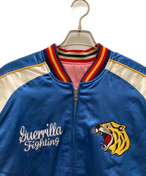 爆裂爛漫娘（バクレツランマンムスメ）爆裂爛漫娘 (バクレツランマンムスメ) ベトジャン風 キルティング リバーシブル スカジャン ピンク×ブルー サイズ:４２の古着・服飾アイテム