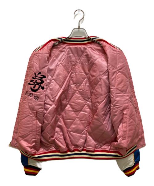 爆裂爛漫娘（バクレツランマンムスメ）爆裂爛漫娘 (バクレツランマンムスメ) ベトジャン風 キルティング リバーシブル スカジャン ピンク×ブルー サイズ:４２の古着・服飾アイテム