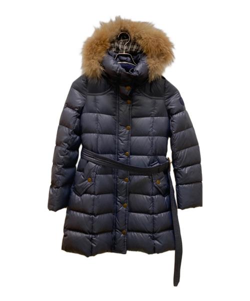 BLUE LABEL BURBERRY（バーバリー ブルー レーベル）BLUE LABEL BURBERRY (バーバリー ブルー レーベル) タヌキファーダウンコート ネイビー サイズ:38の古着・服飾アイテム