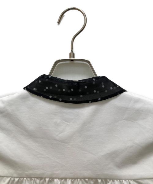 UNITED ARROWS（ユナイテッドアローズ）UNITED ARROWS (ユナイテッドアローズ) オーガンジーカフス ブラウス ホワイト×ブラック サイズ:不明の古着・服飾アイテム