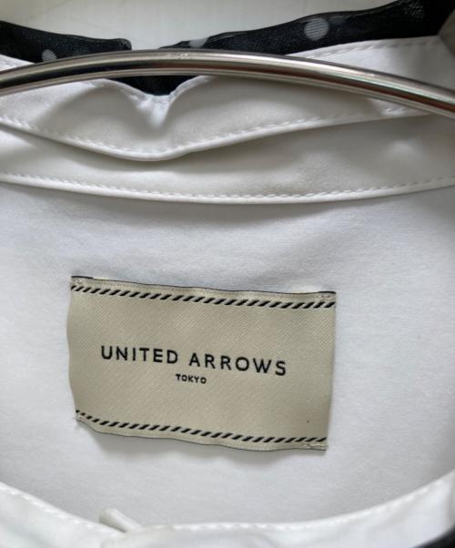UNITED ARROWS（ユナイテッドアローズ）UNITED ARROWS (ユナイテッドアローズ) オーガンジーカフス ブラウス ホワイト×ブラック サイズ:不明の古着・服飾アイテム