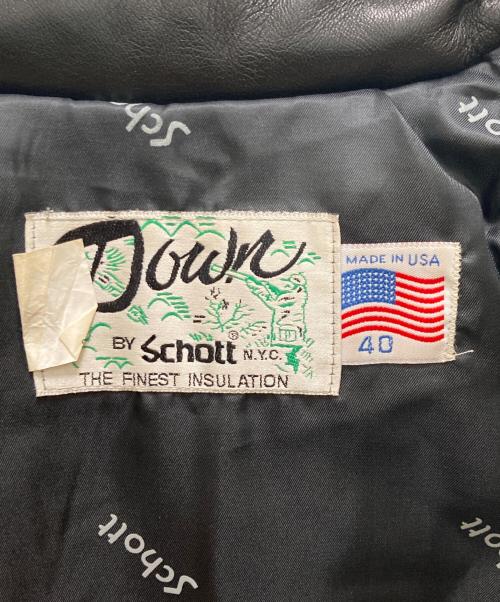 Schott（ショット）Schott (ショット) レザーダウンジャケット ブラック サイズ:40の古着・服飾アイテム