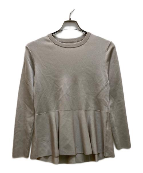 icB（アイシービー）icB (アイシービー) シンセティックヤーン ペプラムニット ベージュ サイズ:Sの古着・服飾アイテム