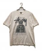stussyステューシー）の古着「SPACEMAN 8ボールロゴTシャツ」｜ホワイト