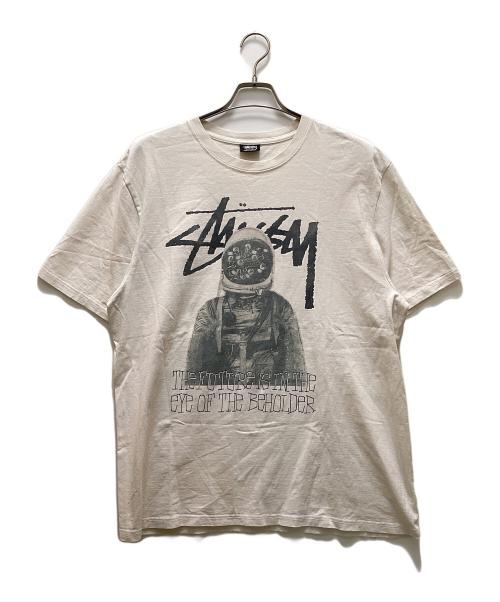 stussy（ステューシー）stussy (ステューシー) SPACEMAN 8ボールロゴTシャツ ホワイト サイズ:Lの古着・服飾アイテム