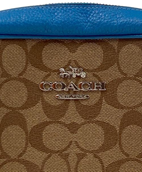 COACH（コーチ）COACH (コーチ) ジェイミー カメラ バッグ・シグネチャー キャンバ ブラウン×ブルーの古着・服飾アイテム
