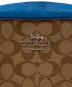 中古・古着 COACH (コーチ) ジェイミー カメラ バッグ・シグネチャー キャンバ ブラウン×ブルー：15000円