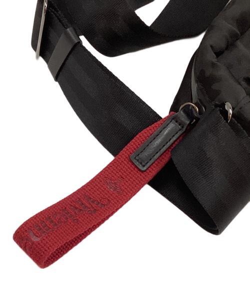 Vivienne Westwood（ヴィヴィアンウエストウッド）Vivienne Westwood (ヴィヴィアンウエストウッド) チェッカーORB ショルダーバッグ ブラック×レッドの古着・服飾アイテム