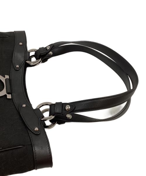 Salvatore Ferragamo（サルヴァトーレ フェラガモ）Salvatore Ferragamo (サルヴァトーレ フェラガモ) ガンチーニ キャンバス トートバッグ ブラックの古着・服飾アイテム