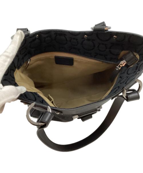 Salvatore Ferragamo（サルヴァトーレ フェラガモ）Salvatore Ferragamo (サルヴァトーレ フェラガモ) ガンチーニ キャンバス トートバッグ ブラックの古着・服飾アイテム