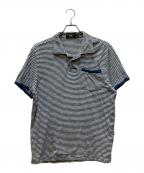 RRLダブルアールエル）の古着「インディゴボーダーポロシャツ」｜ホワイト×インディゴ