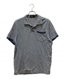 RRL（ダブルアールエル）の古着「インディゴボーダーポロシャツ」｜ホワイト×インディゴ