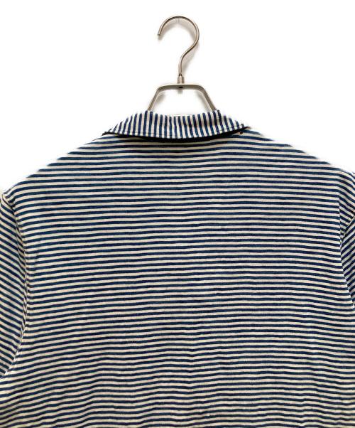 RRL（ダブルアールエル）RRL (ダブルアールエル) インディゴボーダーポロシャツ ホワイト×インディゴ サイズ:Mの古着・服飾アイテム