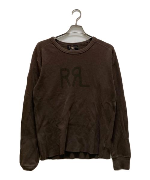 RRL（ダブルアールエル）RRL (ダブルアールエル) ロゴサーマルカットソー ブラウン サイズ:Mの古着・服飾アイテム