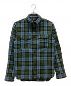 RRLダブルアールエル）の古着「チェックワークシャツ」｜グリーン