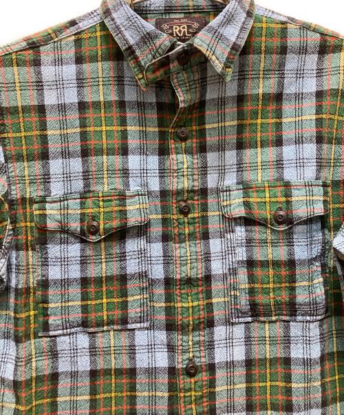 RRL（ダブルアールエル）RRL (ダブルアールエル) チェックワークシャツ グリーン サイズ:Mの古着・服飾アイテム