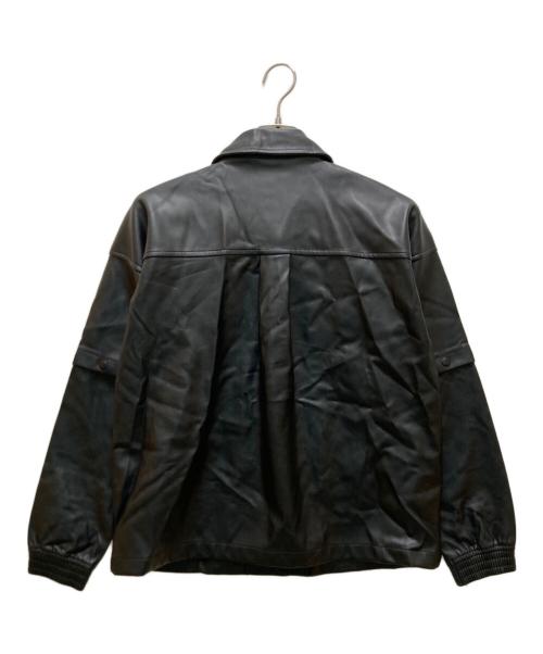 adidas（アディダス）adidas (アディダス) レザートラッカージャケット ブラック サイズ:Lの古着・服飾アイテム