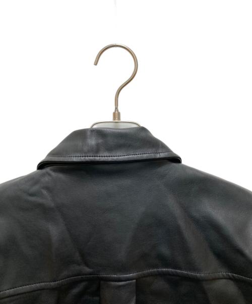 adidas（アディダス）adidas (アディダス) レザートラッカージャケット ブラック サイズ:Lの古着・服飾アイテム