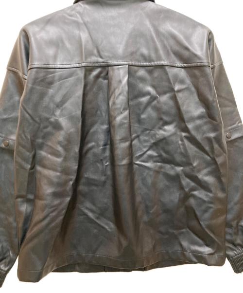 adidas（アディダス）adidas (アディダス) レザートラッカージャケット ブラック サイズ:Lの古着・服飾アイテム