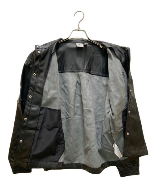 adidas（アディダス）adidas (アディダス) レザートラッカージャケット ブラック サイズ:Lの古着・服飾アイテム