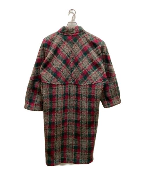 missoni（ミッソーニ）missoni (ミッソーニ) モヘア混ノーカラーコート グリーン×グレー サイズ:freeの古着・服飾アイテム