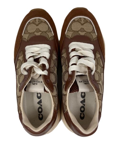 COACH（コーチ）COACH (コーチ) テックランナーシグネチャーローカットスニーカー ブラウン サイズ:22.5の古着・服飾アイテム