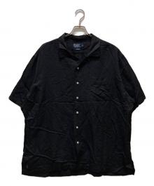 POLO RALPH LAUREN（ポロ・ラルフローレン）の古着「開襟シルクリネン半袖シャツ」｜ブラック