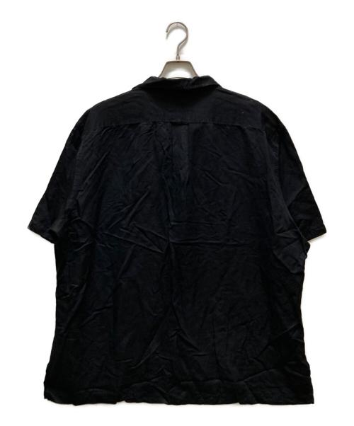 POLO RALPH LAUREN（ポロ・ラルフローレン）POLO RALPH LAUREN (ポロ・ラルフローレン) 開襟シルクリネン半袖シャツ ブラック サイズ:XXLの古着・服飾アイテム