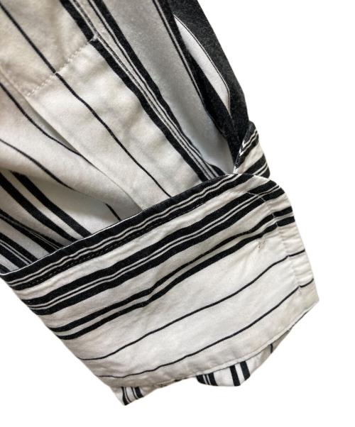 RALPH LAUREN Purple Label（ラルフ ローレン パープル レーベル）RALPH LAUREN Purple Label (ラルフ ローレン パープル レーベル) ストライプワイドカラーシャツ ブラック×ホワイト サイズ:Sの古着・服飾アイテム