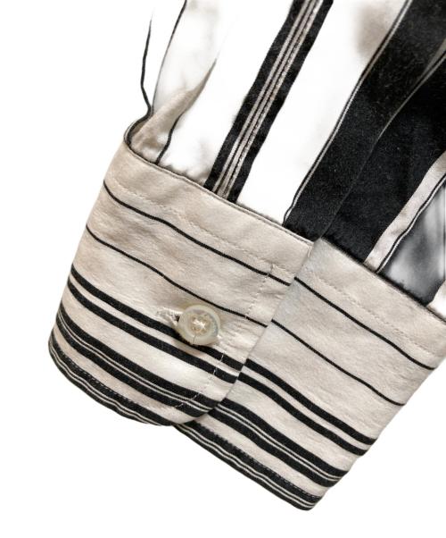 RALPH LAUREN Purple Label（ラルフ ローレン パープル レーベル）RALPH LAUREN Purple Label (ラルフ ローレン パープル レーベル) ストライプワイドカラーシャツ ブラック×ホワイト サイズ:Sの古着・服飾アイテム