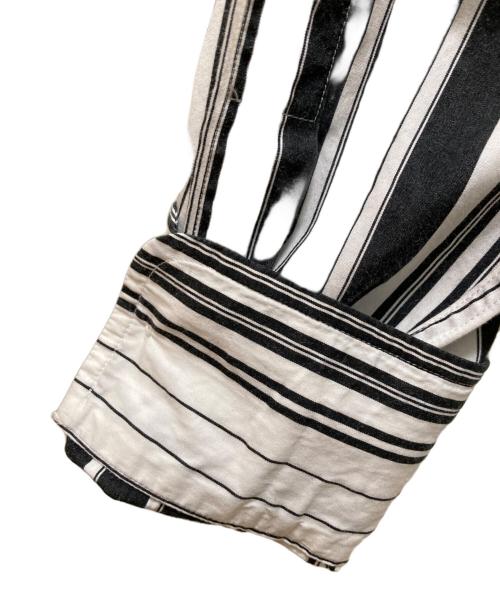 RALPH LAUREN Purple Label（ラルフ ローレン パープル レーベル）RALPH LAUREN Purple Label (ラルフ ローレン パープル レーベル) ストライプワイドカラーシャツ ブラック×ホワイト サイズ:Sの古着・服飾アイテム