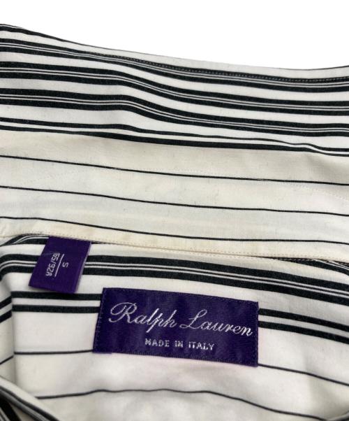RALPH LAUREN Purple Label（ラルフ ローレン パープル レーベル）RALPH LAUREN Purple Label (ラルフ ローレン パープル レーベル) ストライプワイドカラーシャツ ブラック×ホワイト サイズ:Sの古着・服飾アイテム
