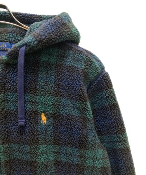 POLO RALPH LAUREN（ポロ・ラルフローレン）POLO RALPH LAUREN (ポロ・ラルフローレン) ブラックウォッチボアジップパーカー ネイビー×グリーン サイズ:XSの古着・服飾アイテム