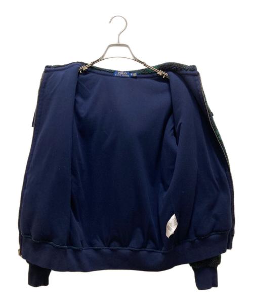 POLO RALPH LAUREN（ポロ・ラルフローレン）POLO RALPH LAUREN (ポロ・ラルフローレン) ブラックウォッチボアジップパーカー ネイビー×グリーン サイズ:XSの古着・服飾アイテム