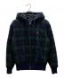 POLO RALPH LAUREN（ポロ・ラルフローレン）の古着「ブラックウォッチボアジップパーカー」｜ネイビー×グリーン