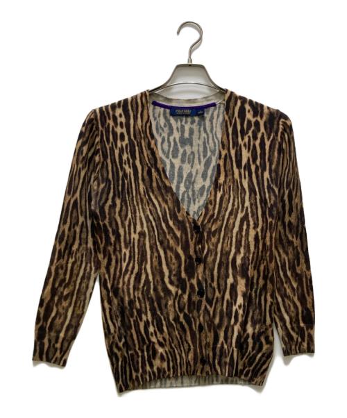 POLO GOLF（ポロ ゴルフ）POLO GOLF (ポロ ゴルフ) シルク・カシミヤ レオパードカーディガン ベージュ サイズ:Sの古着・服飾アイテム