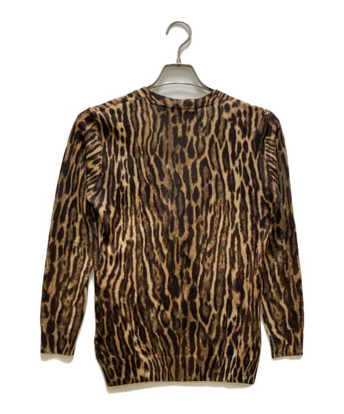 POLO GOLF（ポロ ゴルフ）POLO GOLF (ポロ ゴルフ) シルク・カシミヤ レオパードカーディガン ベージュ サイズ:Sの古着・服飾アイテム